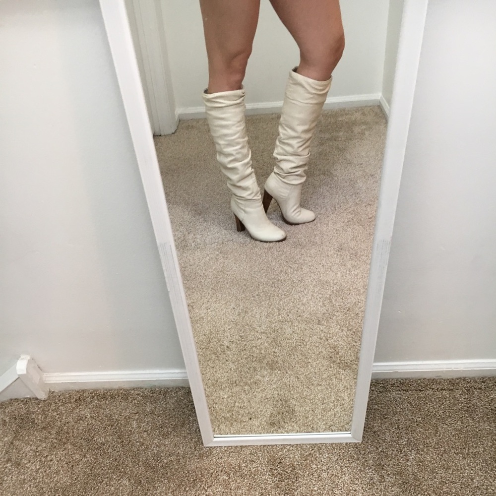 Charles by Charles David Cream Leather boots